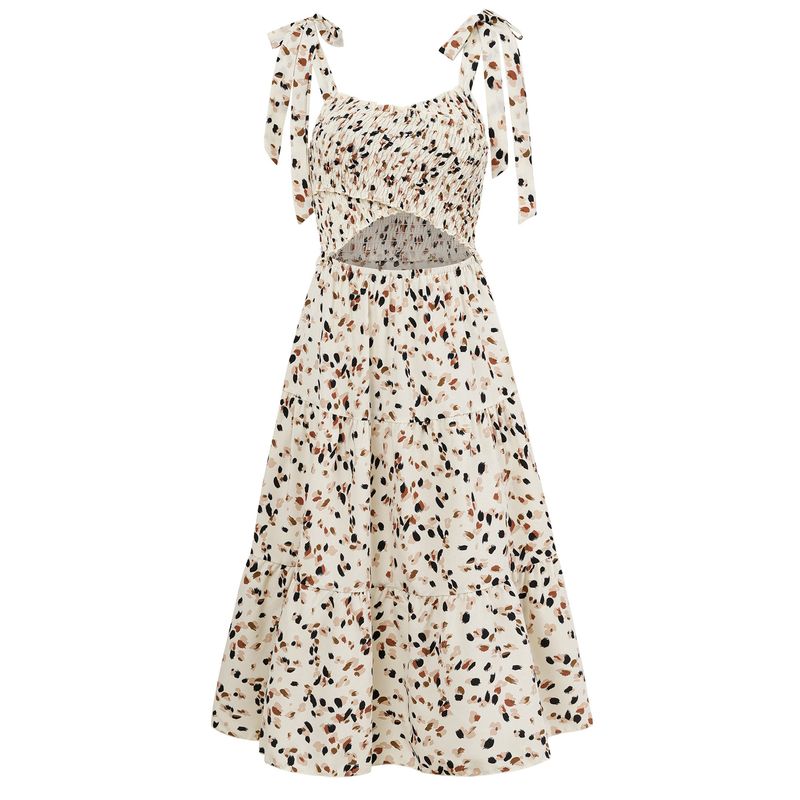 BLWOENS - Vestido casual de verano para mujeres - Beige