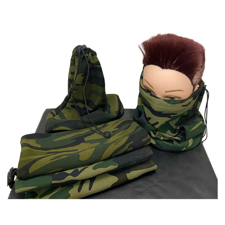 Pack 3 Cuello Polar Camuflaje Invierno Bandana Polar Unisex Verde Militar TALLA UNICA