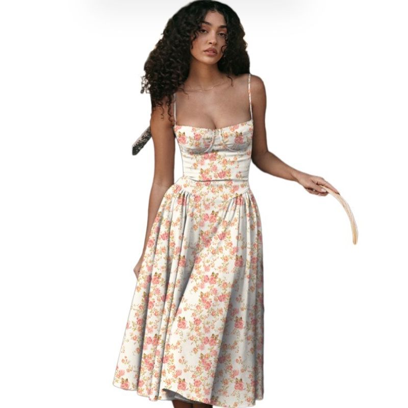 BLWOENS - Vestido casual para Mujer-Rojo