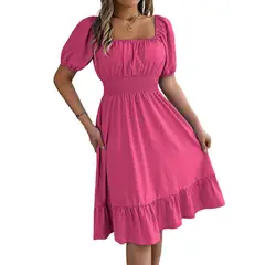 BLWOENS - Vestido casual de verano para mujeres - Rosa