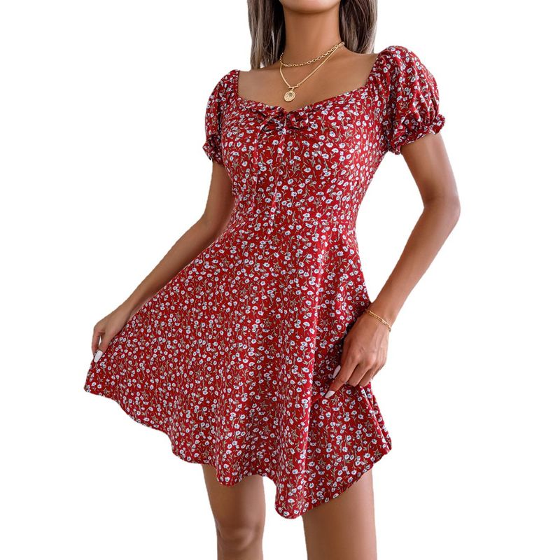 BLWOENS - Vestido casual de verano para mujeres - Rojo