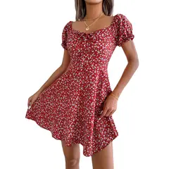 BLWOENS - Vestido casual de verano para mujeres - Rojo