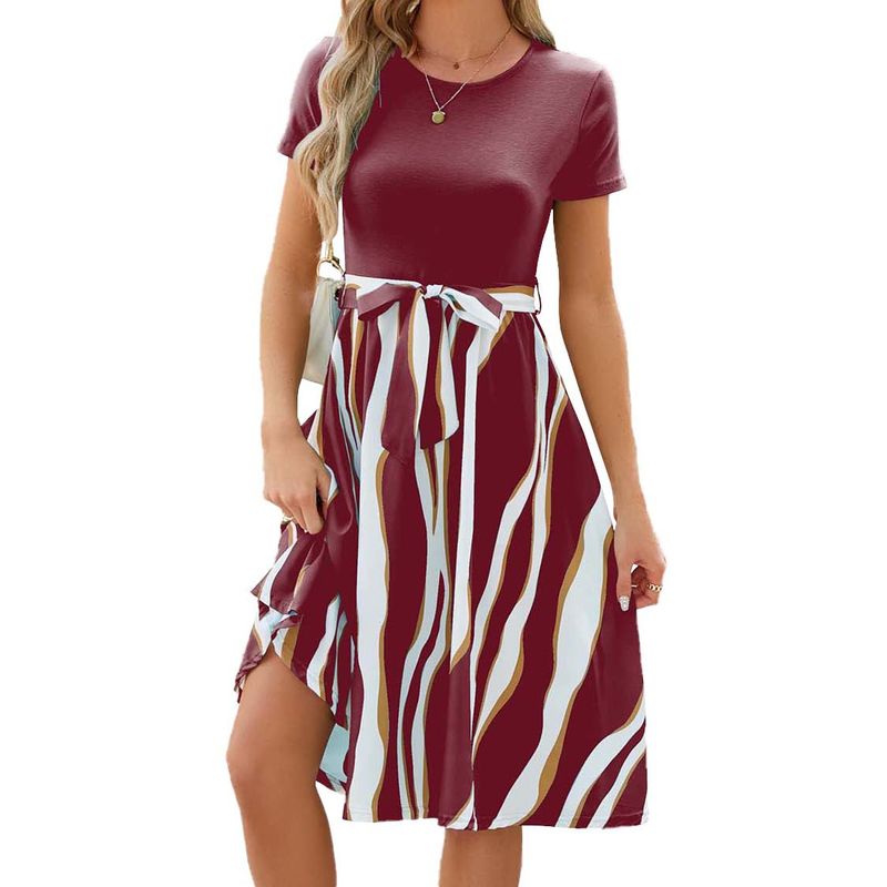 BLWOENS - Vestido casual de verano para mujeres - Rojo