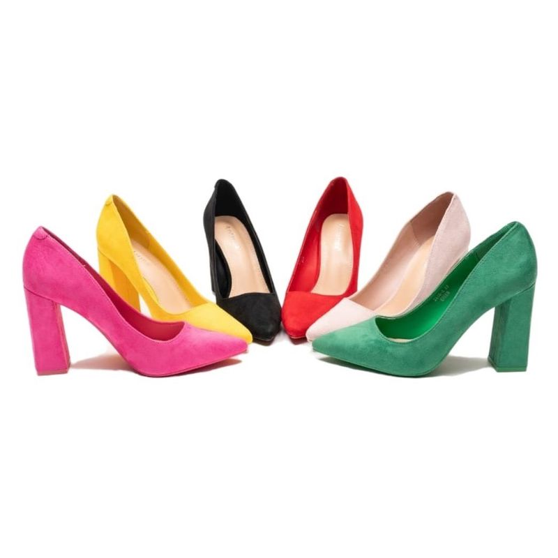 HERIEL - Zapato Gamuza Taco Colores.
