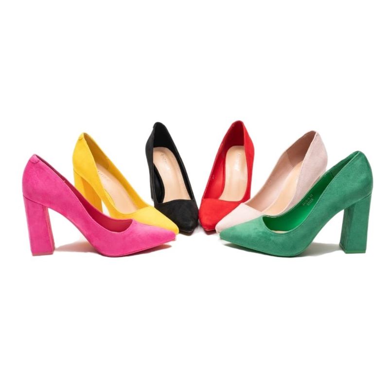 HERIEL - Zapato Gamuza Taco Colores.