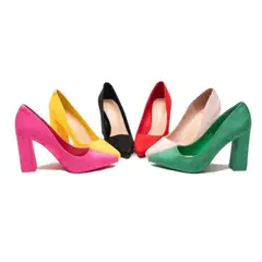 HERIEL - Zapato Gamuza Taco Colores.
