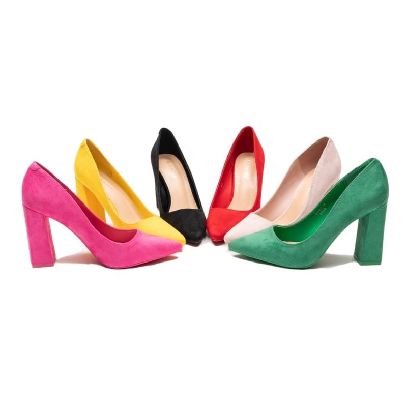 HERIEL - Zapato Gamuza Taco Colores.