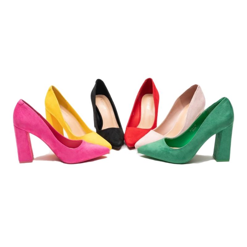 HERIEL - Zapato Gamuza Taco Colores.