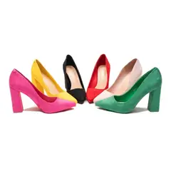 HERIEL - Zapato Gamuza Taco Colores.
