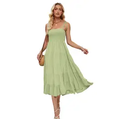 BLWOENS - Vestidos casuales de verano para mujeres - Verde