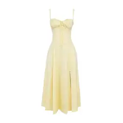 BLWOENS - Vestido casual para Mujer-Amarillo