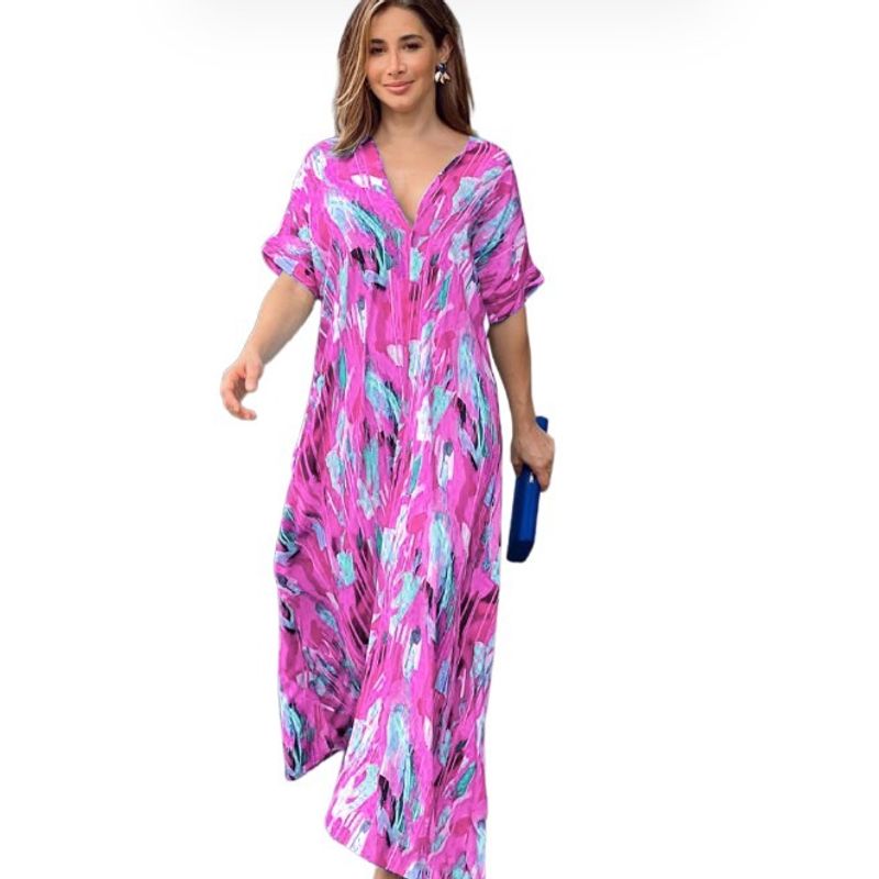 BLWOENS - Vestido casual para Mujer-Rosa