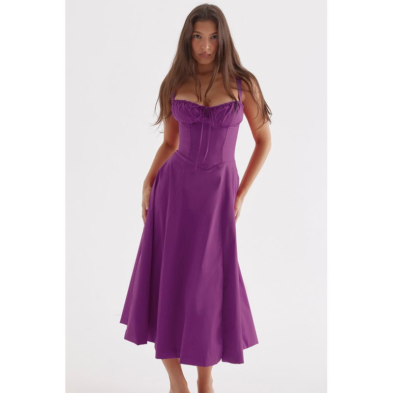 BLWOENS - Vestido casual para Mujer-Púrpura