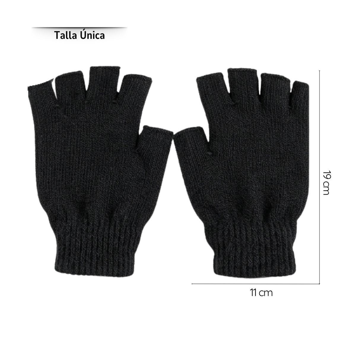 EKOL TACTICA MILITAR - Pack 3 Pares de Guantes de Lana sin Dedos: Térmicos, Táctiles y Transpirables para Invierno