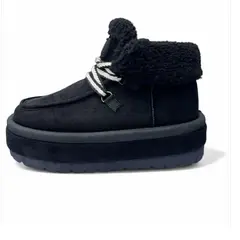 BOTELI - Bota para Mujer Negro Gamuza Chiporro Invierno