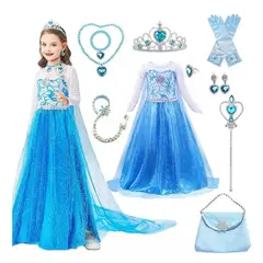 GENERICO - Set vestido y accesorios para niña talla 5 a 6