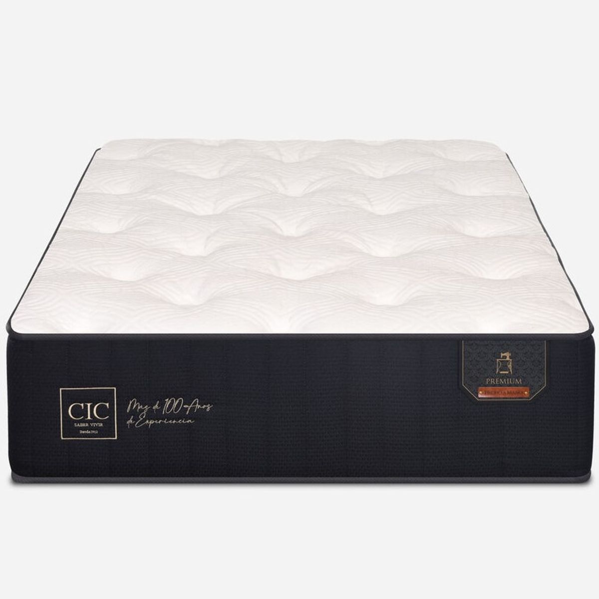 BLOCCARE - Cama Tradicional 1P Box 13cm Colchon Premium Patas Metalicas L190 cm