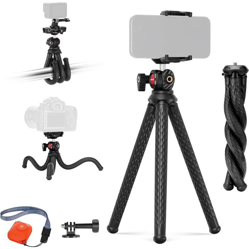 NEEWER - Trípode Flexible Neewer T34 con Cabezal Bola y Soporte Móvil