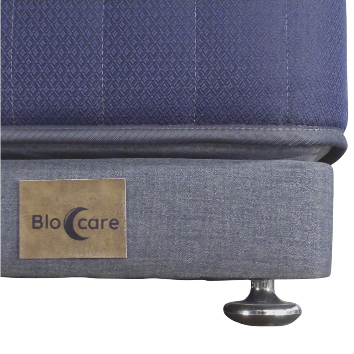 BLOCCARE - Cama Tradicional 1P Box 30cm Colchon Premium Patas Metalicas L200 cm.