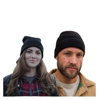 Imagen 2 del producto Gorro Beanie De Lana Adulto Con Doblez Negro Forro Polar