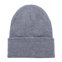 Gorro Beanie De Lana Adulto Con Doblez Negro Forro Polar