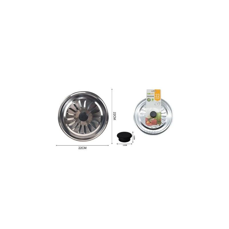 GENERICO - TAPA DE ACERO INOX 22CM