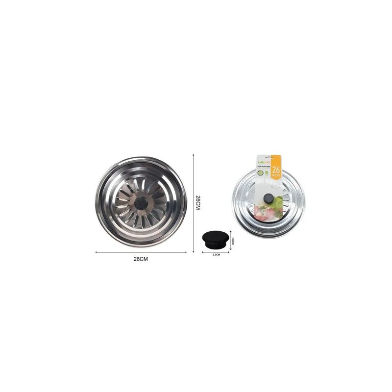 GENERICO - TAPA DE ACERO INOX 26CM