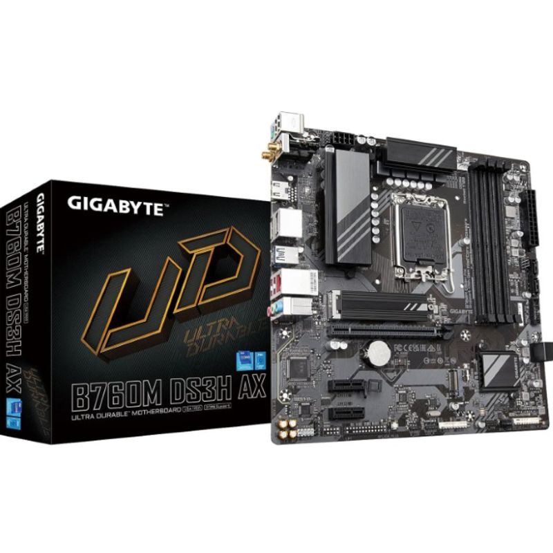 GIGABYTE - MB LGA s1700 Intel - GIGABYTE B760M DS3H AX - 4x DDR5 - WIFI