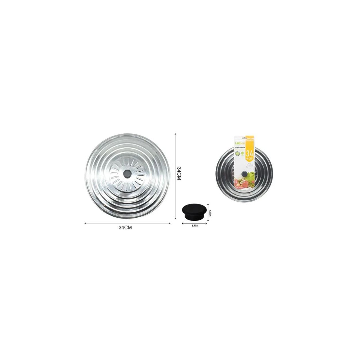 GENERICO - TAPA DE ACERO INOX 34CM