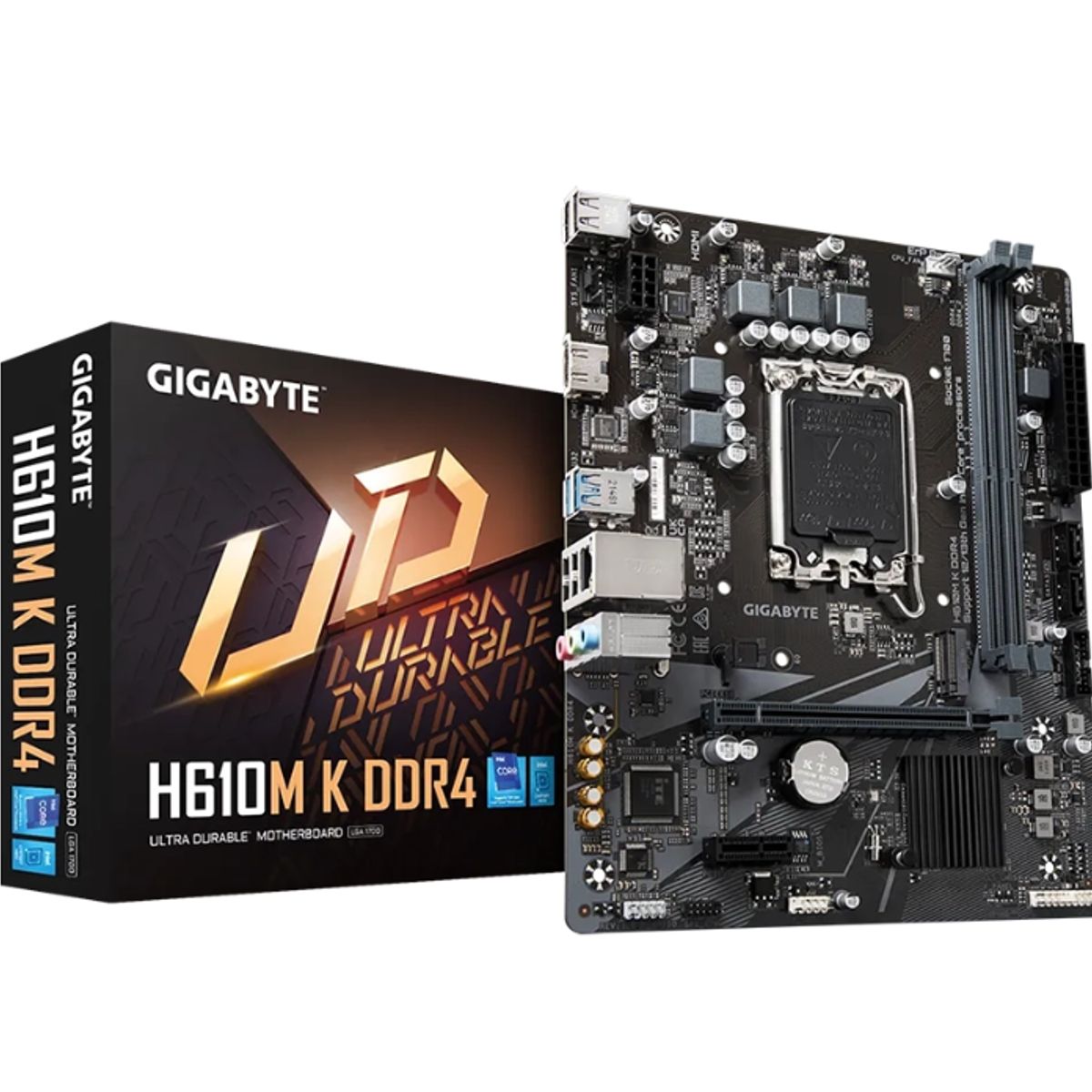 GIGABYTE - MB LGA s1700 Intel - GIGABYTE H610M K - 2x DDR4 - HDMI - Micro ATX