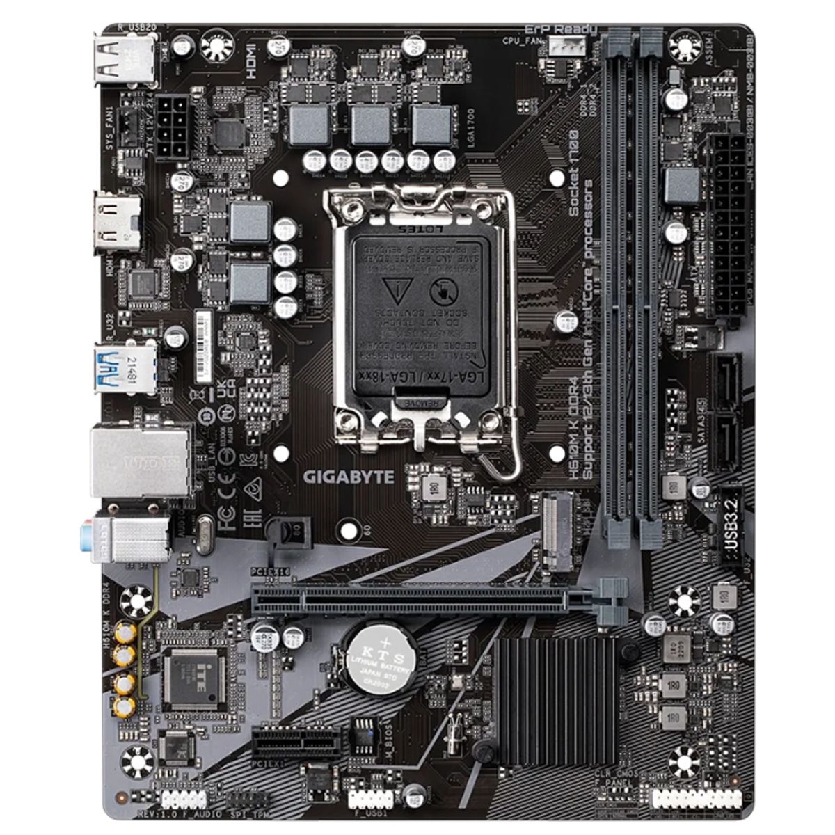 GIGABYTE - MB LGA s1700 Intel - GIGABYTE H610M K - 2x DDR4 - HDMI - Micro ATX