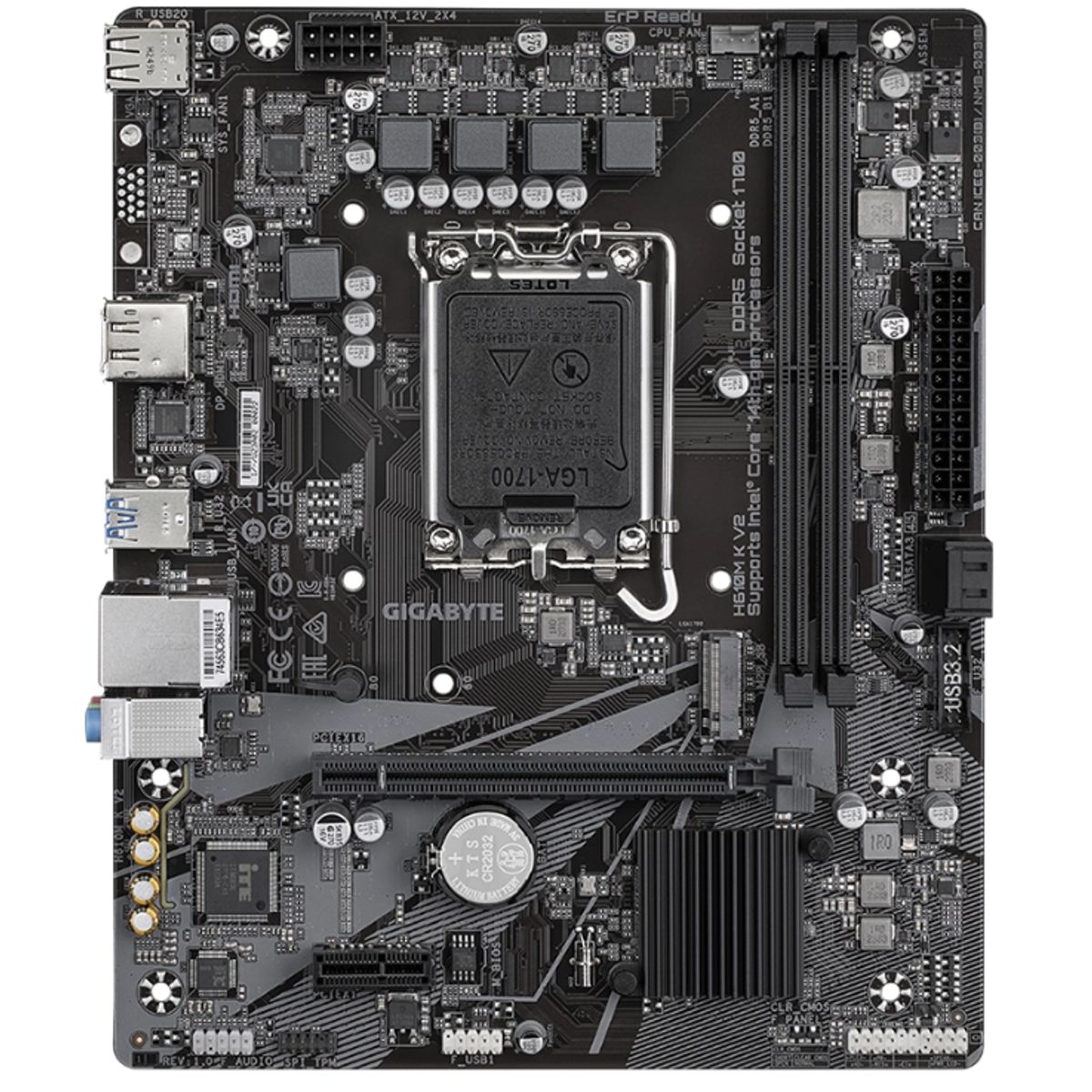 GIGABYTE - MB LGA s1700 Intel - GIGABYTE H610M K v2 - 2x DDR5 - HDMI