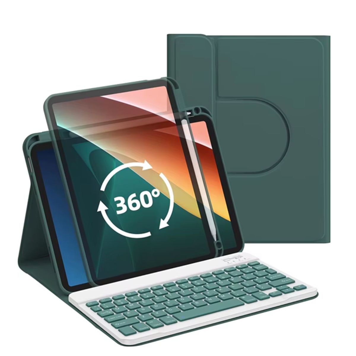 GENERICO - Carcasa 360°Con Teclado Para iPad 10ma Gen iPad A16 11th Gen Verde