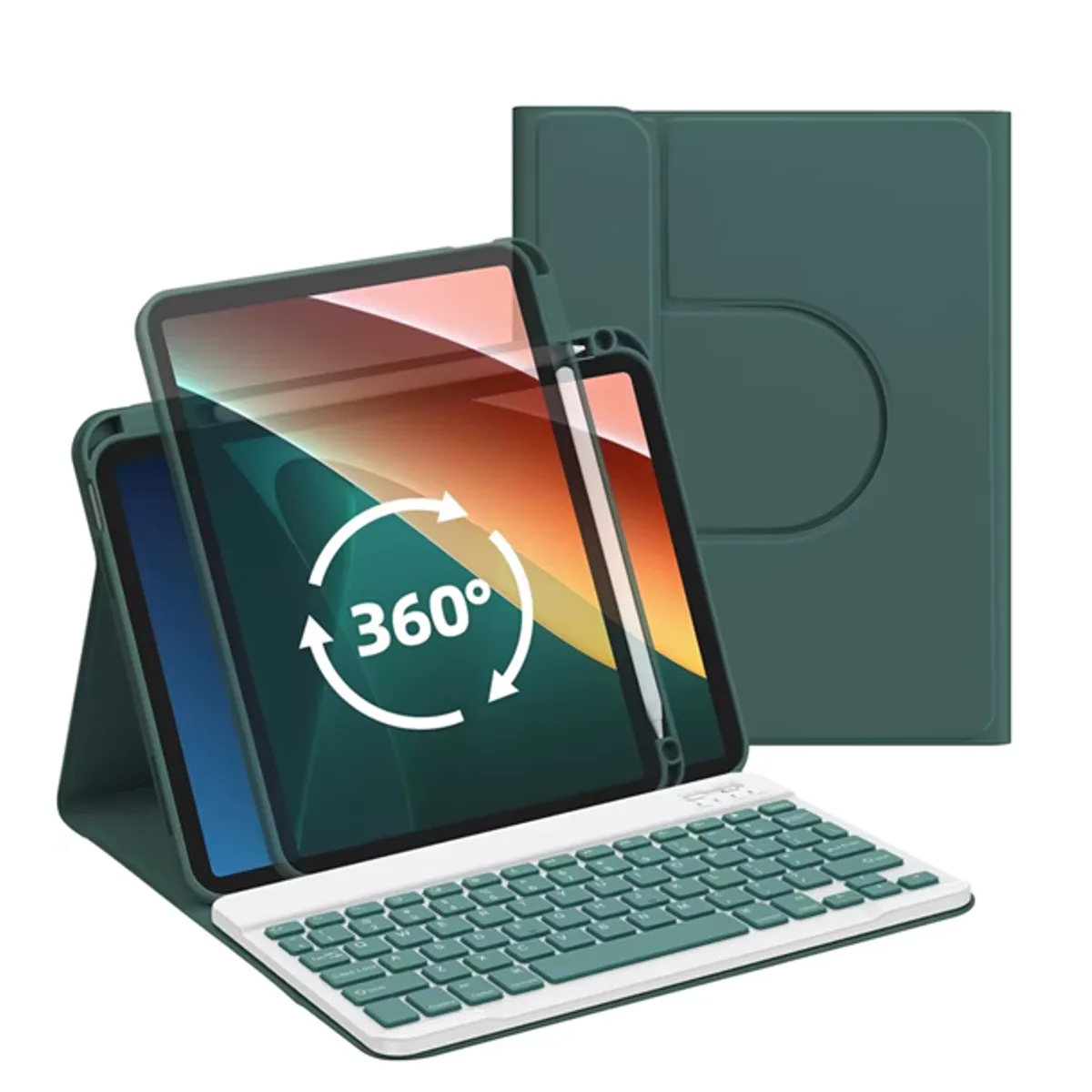 GENERICO - Carcasa 360°Con Teclado Para iPad 10ma Gen iPad A16 11th Gen Verde