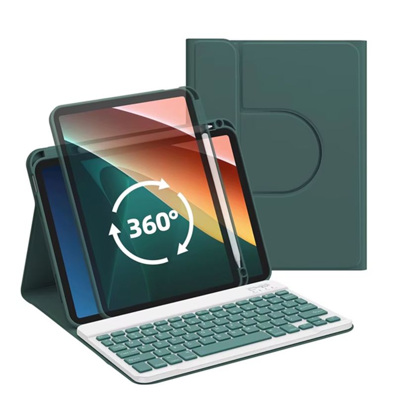 GENERICO - Carcasa 360°Con Teclado Para iPad 10ma Gen iPad A16 11th Gen Verde