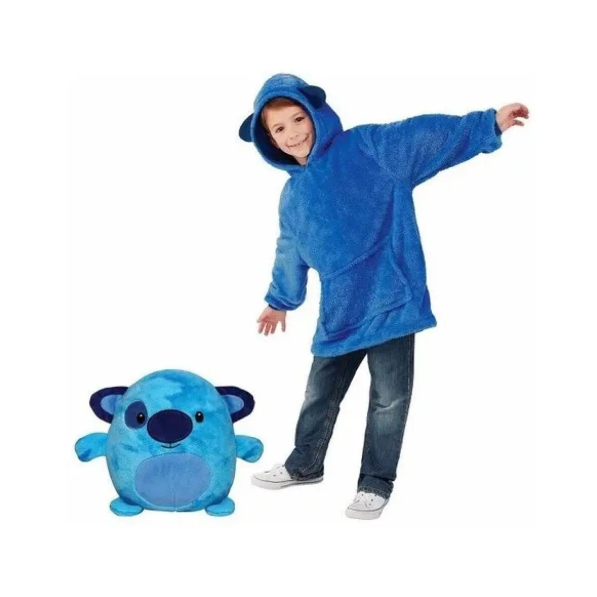 MOVI - Polerón Peluche tipo Polar Infantil Macota Azul