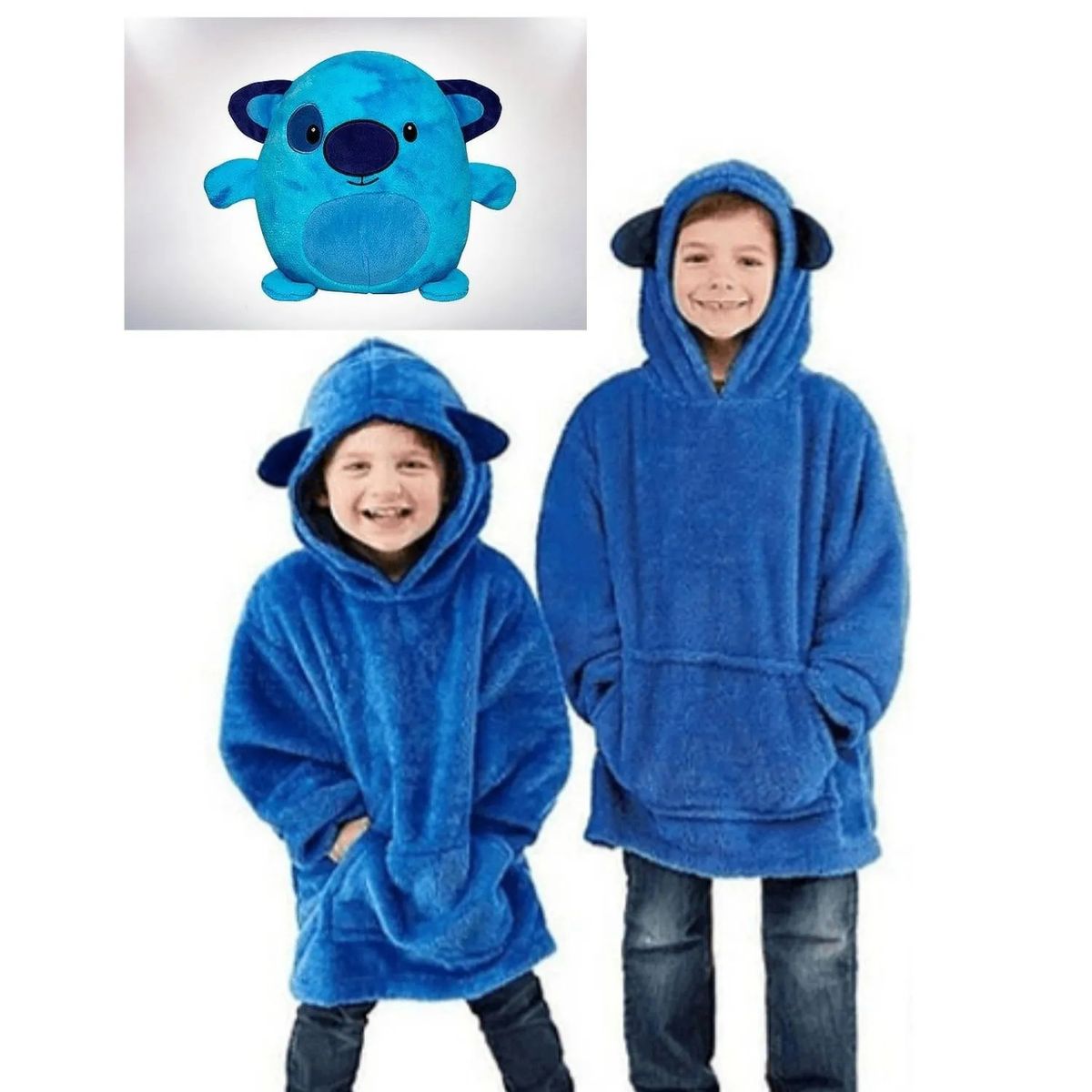 MOVI - Polerón Peluche tipo Polar Infantil Macota Azul