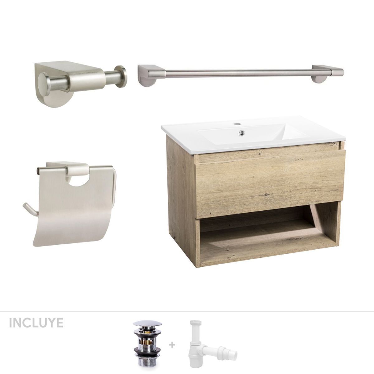 STRETTO - Pack Baño Castellón - Mueble + Accesorios