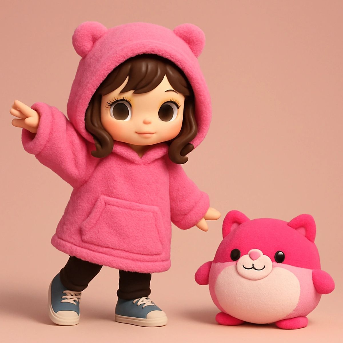 MOVI - Polerón Peluche Polar Infantil Rosado