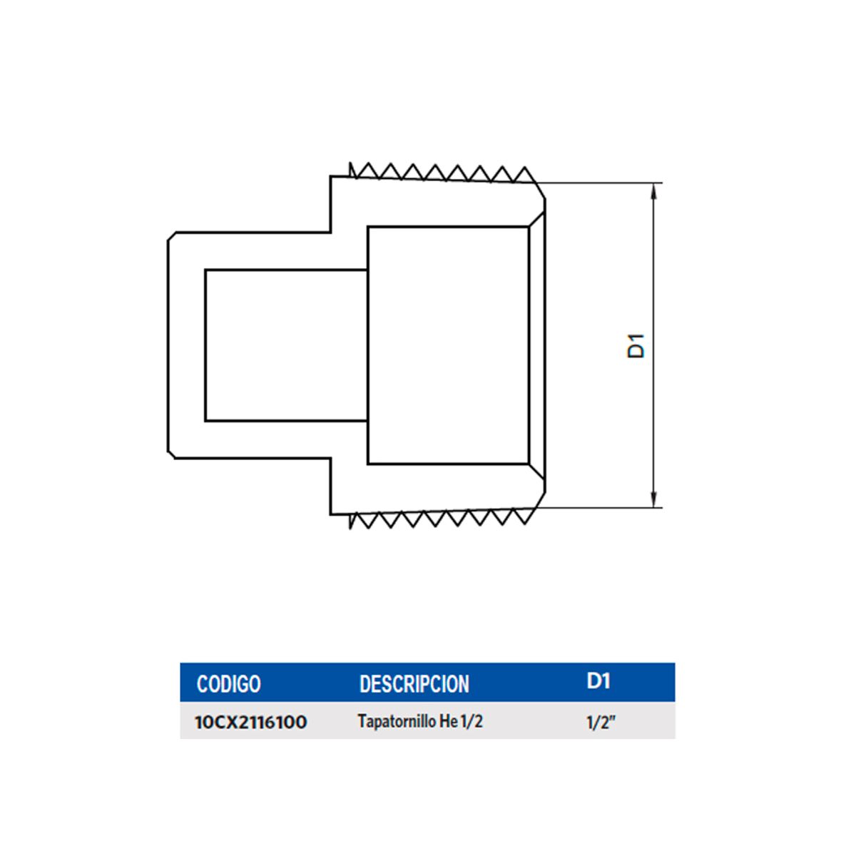 STRETTO - Tapatornillo para Agua He 1/2