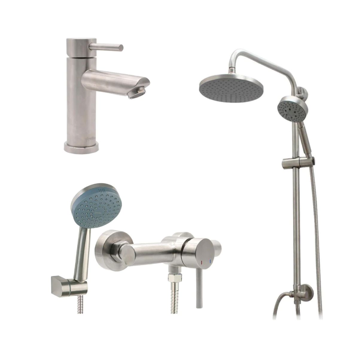 STRETTO - Pack Baño Inox - Columna + Griferías