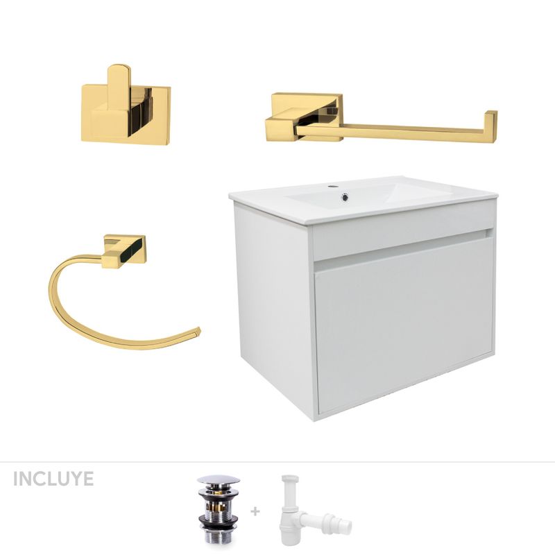 STRETTO - Pack Baño Zamora - Mueble + Accesorios