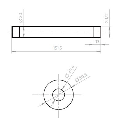 Imagen 2 del producto Brazo de Ducha Techo 15 cm