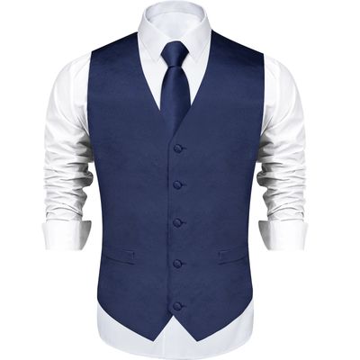 Imagen 2 del producto Gilet Satin Formal Hombre Chaqueta sin mangas Chaquetilla Matrimonio
