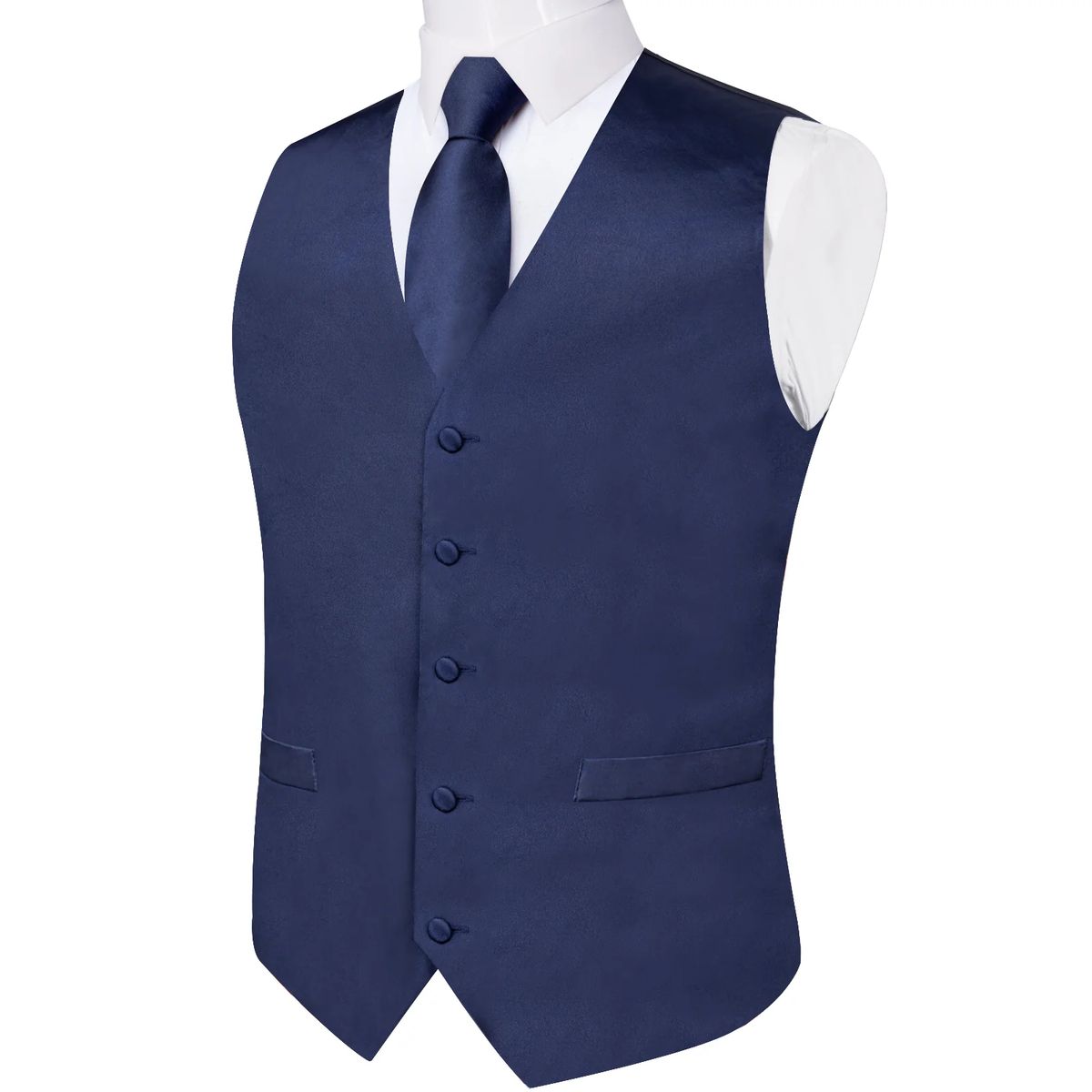 SN SONEC - Gilet Satin Formal Hombre Chaqueta sin mangas Chaquetilla Matrimonio