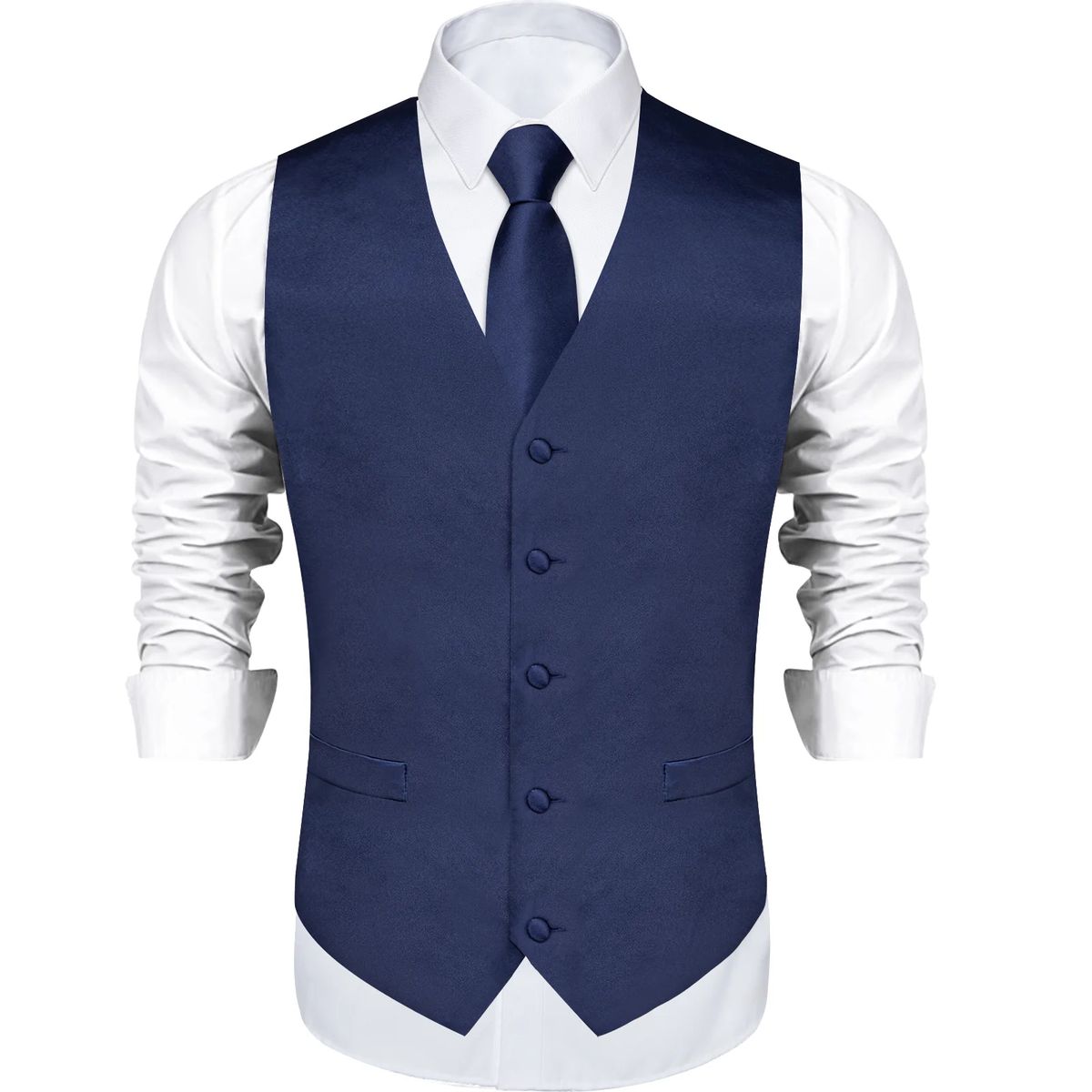 SN SONEC - Gilet Satin Formal Hombre Chaqueta sin mangas Chaquetilla Matrimonio