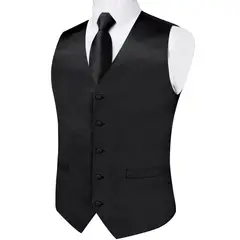 SN SONEC - Gilet Satin Formal Hombre Chaqueta sin mangas Chaquetilla Matrimonio