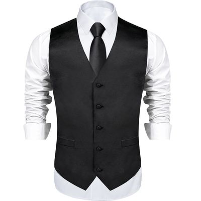 Imagen 2 del producto Gilet Satin Formal Hombre Chaqueta sin mangas Chaquetilla Matrimonio