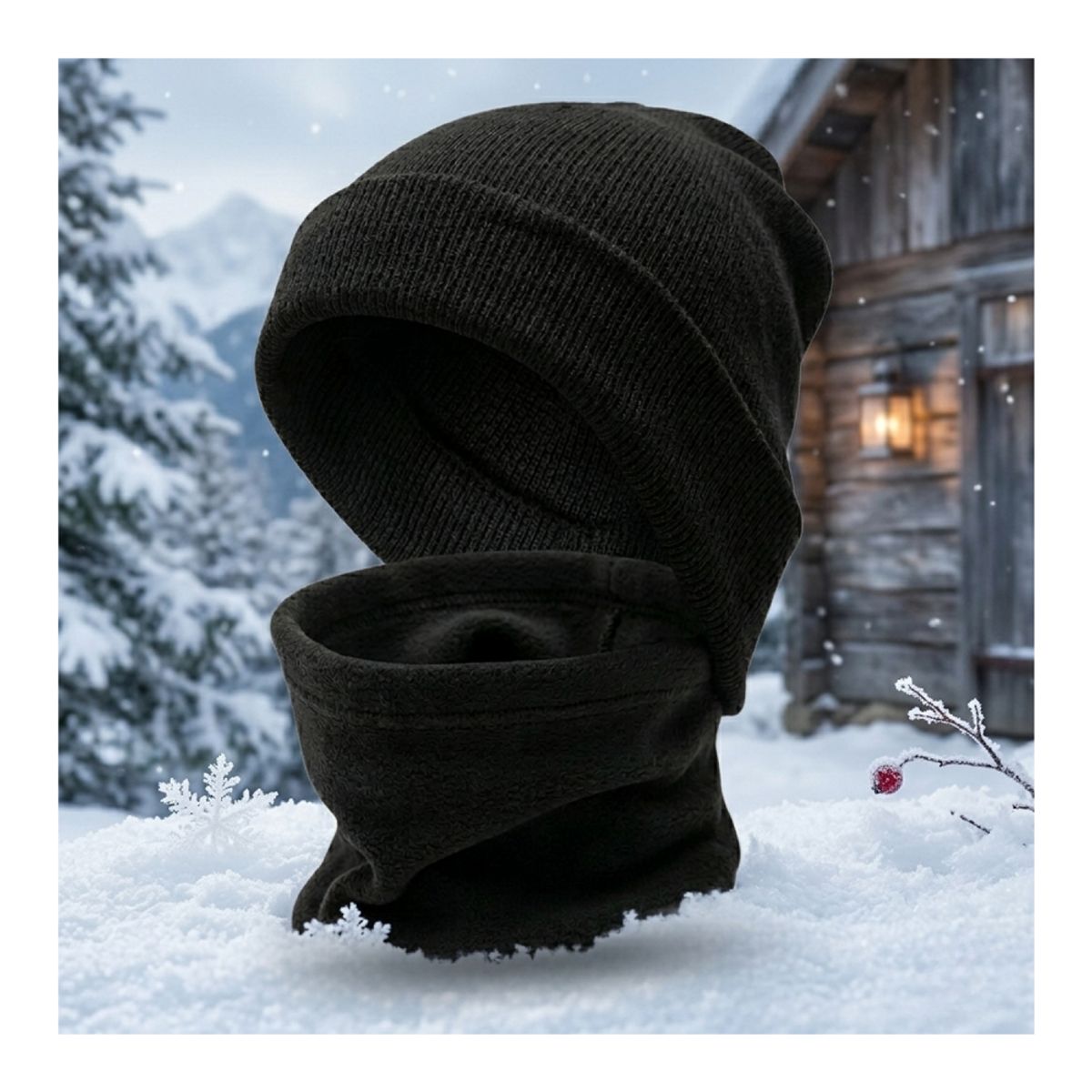 EKOL TACTICA MILITAR - Conjunto Térmico Invierno Gorro Polar Unisex + Cuello