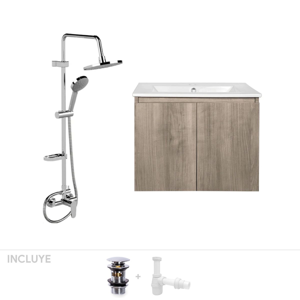 STRETTO - Pack Baño Galicia - Mueble + Columna Ducha